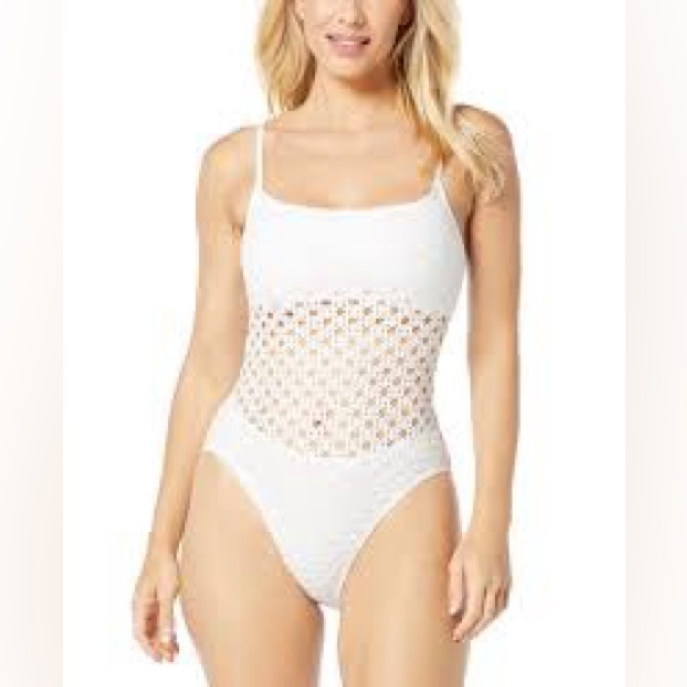 Carmen Marc Valvo Women's Crochet One-Piece Swimsuit NWOT